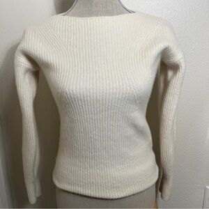 A/X Armani Exchange Women’s Cream Ribbed Sweater, size XS